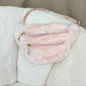 Baby Pink Faux Fur Belt Bag NEW
